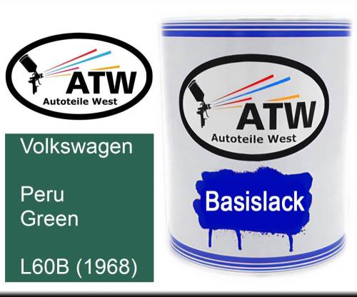 Volkswagen, Peru Green, L60B (1968): 1L Lackdose, von ATW Autoteile West.